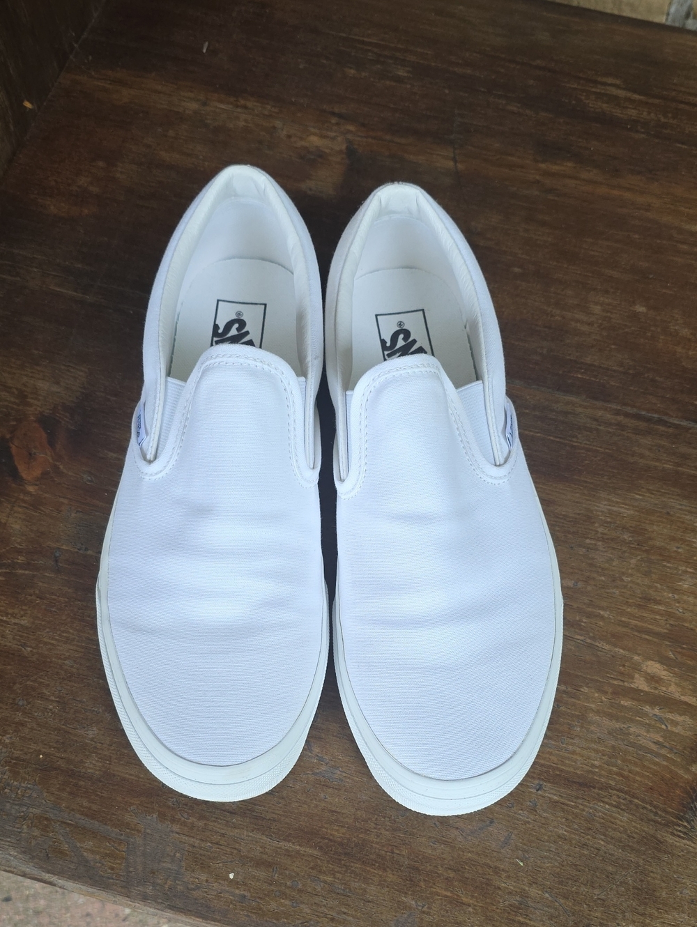 Vans Slip-On Canvas Sneakers - White U.S Men 9.0,  Women 10.5